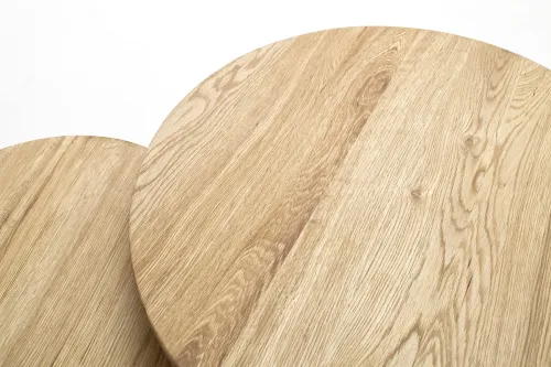 Couchtisch Set Genny 2-teilig | Asteiche massiv | Ø50/Ø45 | Eichefarben