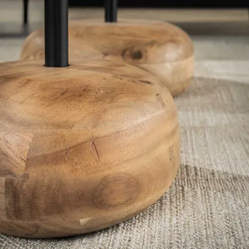 Couchtisch Set Holo | dreieckig | 2-teilig | Akazie massiv