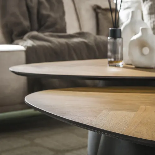 Couchtisch-Set Megan | 2-teilig | 90/65 | Teakholz | Naturfarben