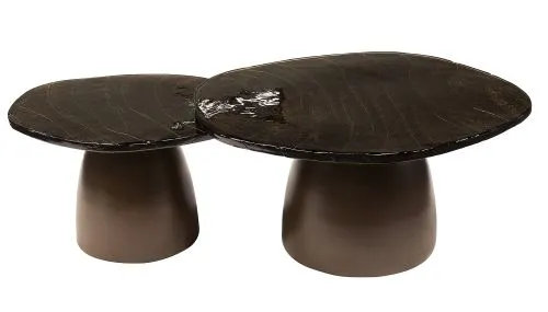 Couchtisch set Mira | 2-teilig | Glas | Antikkupfer