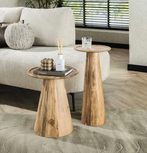 Couchtisch set Nail | 2-teilig | Akazie massiv | natur