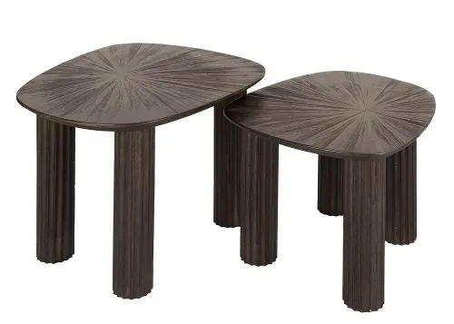 Couchtisch Set Naru | viereckig | 2-teilig | Teakholz massiv | Espresso