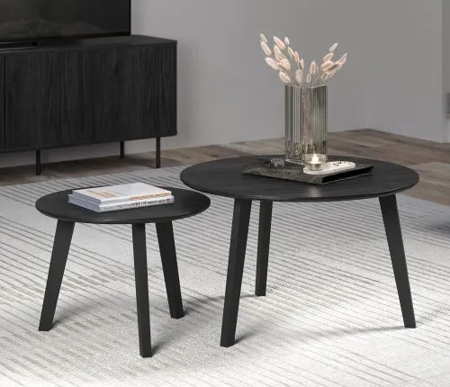 Couchtisch Set Ronin | Esche schwarz | 2-teilig