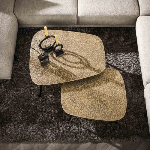 Couchtisch Set Sai 2 | 2-teilig | Metall | Antike bronze / gold