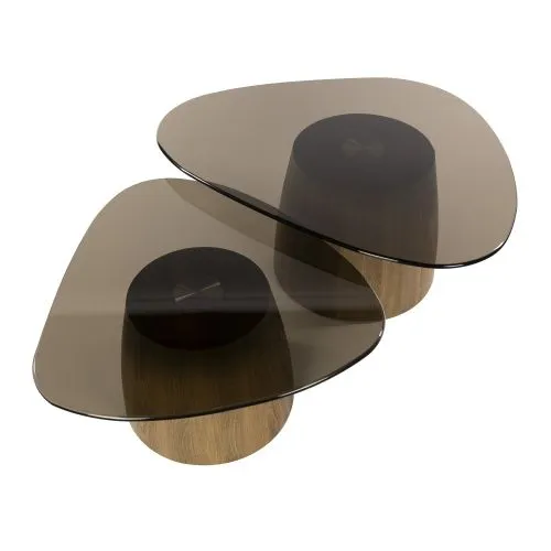 Couchtisch Set Shades | 2-teilig | dreieckig | Glas | Bronze