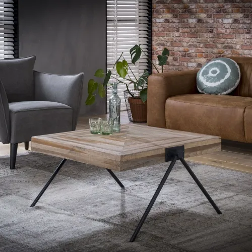 Couchtisch Sibir 2 | Teakholz | verwittert | 70x70