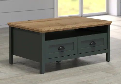 Couchtisch Stanton | Tannengrün / Eiche