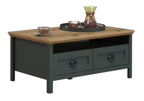 Couchtisch Stanton | Tannengrün / Eiche