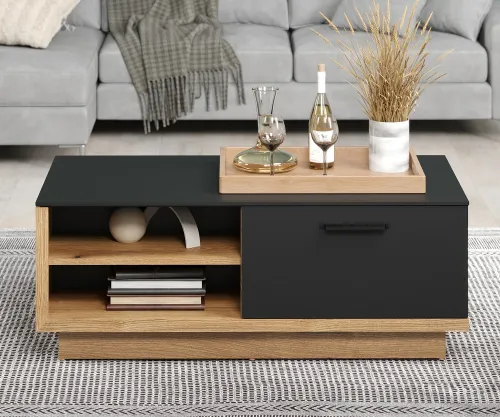 Couchtisch Synnax | anthrazit / Evoke Eiche