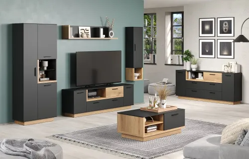 Couchtisch Synnax | anthrazit / Evoke Eiche