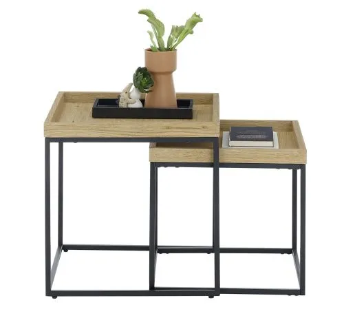 Couchtisch Ubeda | 2-teilig | Eiche / schwarz