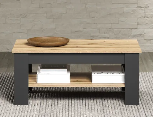 Couchtisch Wohnzimmertisch Esteban | Anthrazit / Coast Evoke Oak