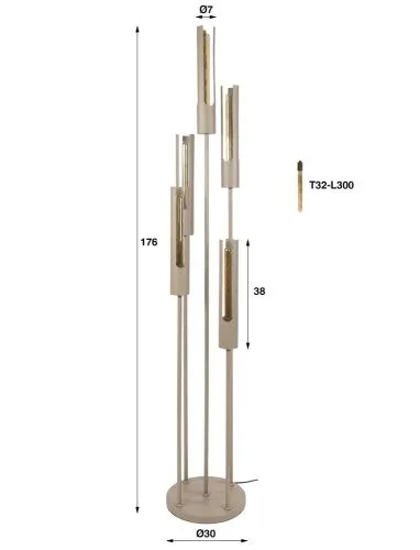 Deckenleuchte Axis | 5 Leuchten | Glas / Metall | Artic schwarz