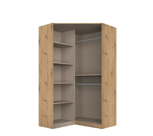 Drehtürenschrank Eckschrank Nidda | 2-türig | mit Spiegel | Eiche Artisan