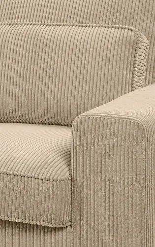 Ecksofa Bolivia links mit Rückenkissen | 276cm | Cord | beige