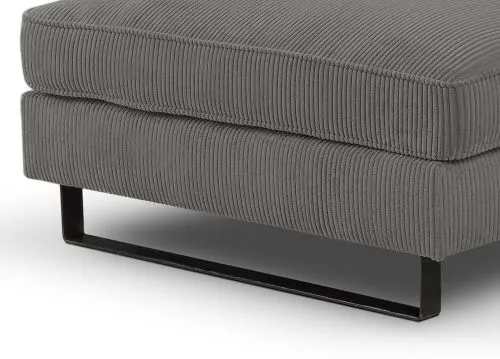 Ecksofa Bolivia links mit Rückenkissen | 276cm | Cord | grau