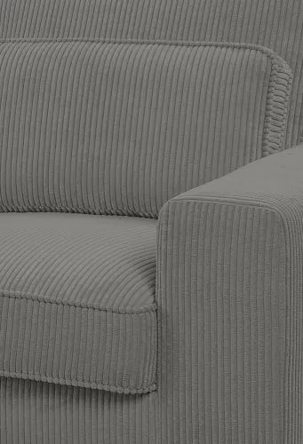 Ecksofa Bolivia links mit Rückenkissen | 276cm | Cord | grau