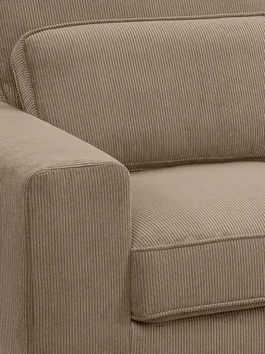 Ecksofa Bolivia rechts mit Rückenkissen | 276cm | Cord | braun-beige