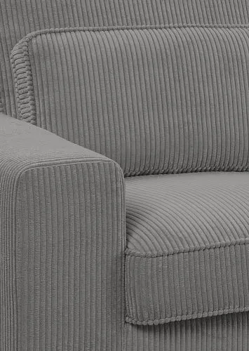 Ecksofa Bolivia rechts mit Rückenkissen | 276cm | Cord | grau