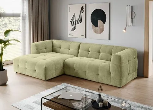 Ecksofa Polstersofa Tenso links | 292cm | Webstoff | grün