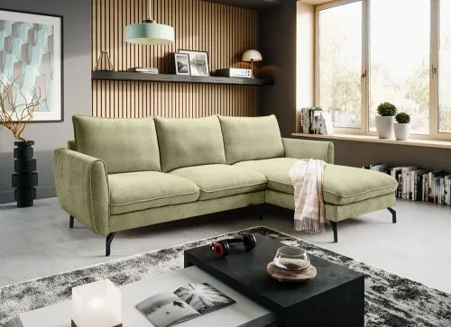 Ecksofa Toronto L-Form rechts | 259cm | Webstoff | grün