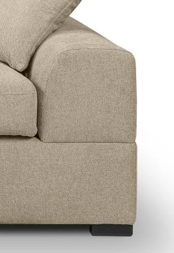 Ecksofa Veda links mit Rückenkissen | 308cm | Strukturstoff | beige