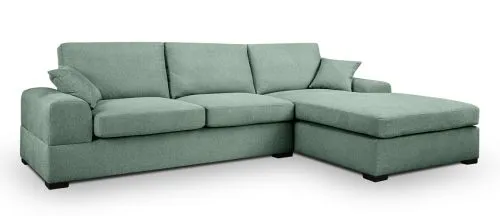Ecksofa Veda rechts mit Rückenkissen | 308cm | Strukturstoff | petrol