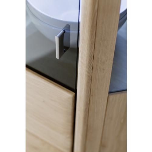 Eckvitrine Tarragona | Eiche Bianco | LED Beleuchtung