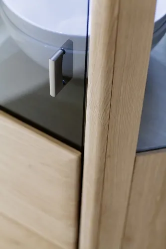 Eckvitrine Tarragona | Eiche Bianco | LED Beleuchtung Komplettset