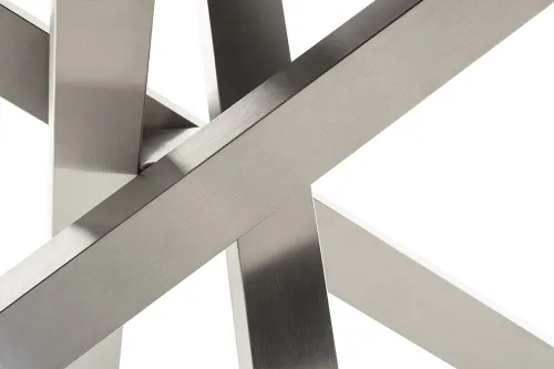 Esstisch Almiros | Creme / Edelstahl | ausziehbar | 180(260) x 95