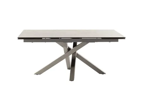 Esstisch Almiros | grau / Edelstahl | ausziehbar | 180(260) x 95