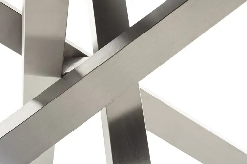 Esstisch Almiros | grau / Edelstahl | ausziehbar | 180(260) x 95