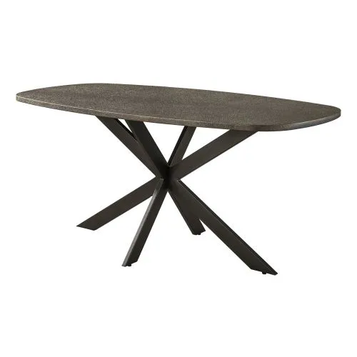 Esstisch Alur | dänisch Oval | 180 cm | Metallic-Optik