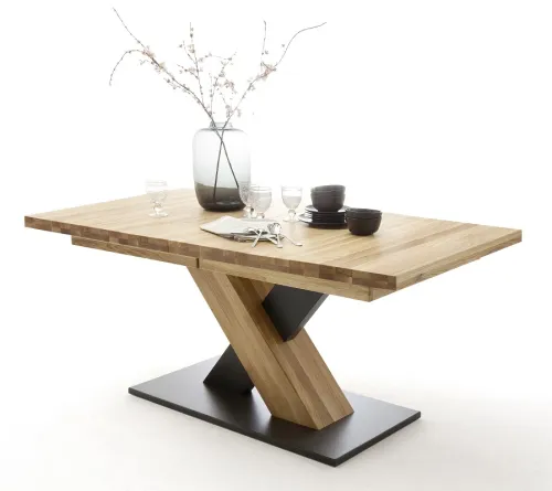 Esstisch Ausziehtisch Mendoza Bootsform | Wildeiche massiv | 140 x 90
