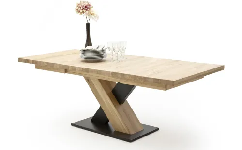 Esstisch Ausziehtisch Mendoza | Eiche Bianco massiv |140(220) x 90 cm