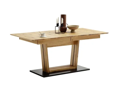 Esstisch Ausziehtisch Morena mit V-Fuß | Balkeneiche massiv | 140(190) x 77 x 90 cm