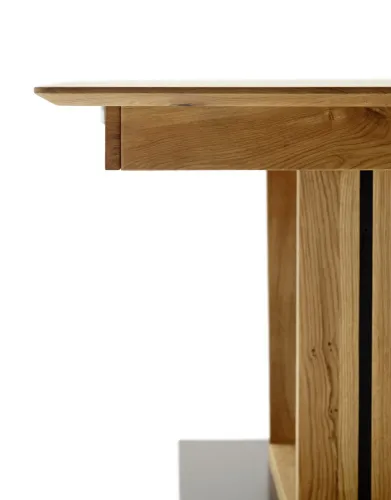 Esstisch Ausziehtisch Morena mit V-Fuß | Balkeneiche massiv | 140(190) x 77 x 90 cm