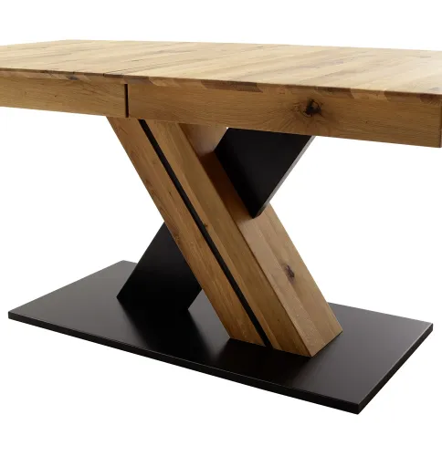 Esstisch Ausziehtisch Morena mit X-Fuß | Balkeneiche massiv | 140(190) x 77 x 90 cm