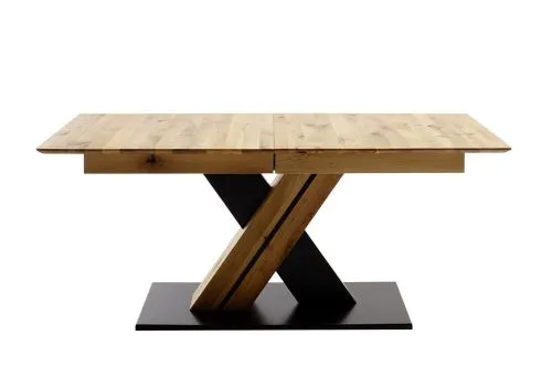 Esstisch Ausziehtisch Morena mit X-Fuß | Balkeneiche massiv | 140(190) x 77 x 90 cm