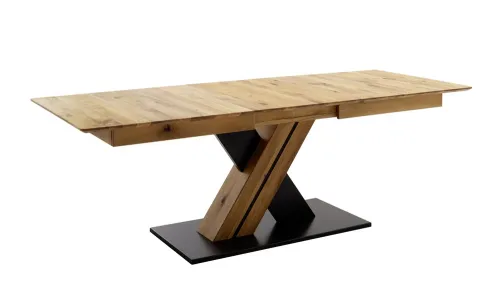 Esstisch Ausziehtisch Morena mit X-Fuß | Balkeneiche massiv | 160(210) x 77 x 90 cm