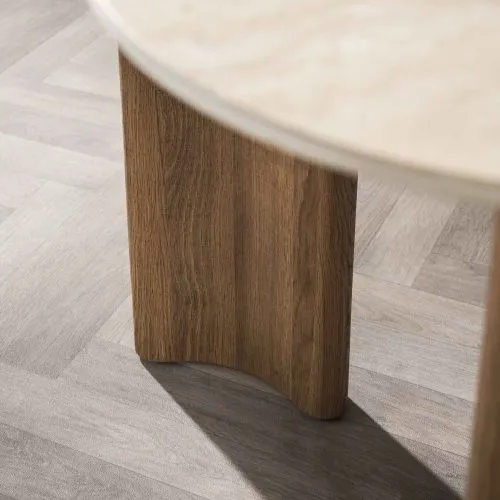 Esstisch Banto | 180 cm | Eiche | 3D Keramik travertin