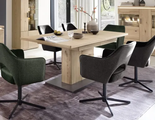 Esstisch Barcelona ausziehbar | Balkeneiche Bianco | 180 (230) x 100