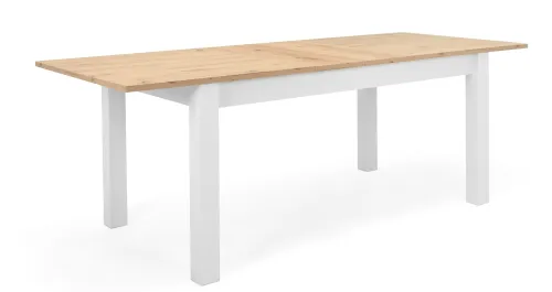 Esstisch Bergen | Ausziehtisch | Landhausstil | 160 (215 ) x 90 | weiß / Eiche Artisan
