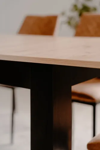 Esstisch Birmingham | Ausziehtisch | Artisan Oak / schwarz |125 (165) x 75 x 80 cm