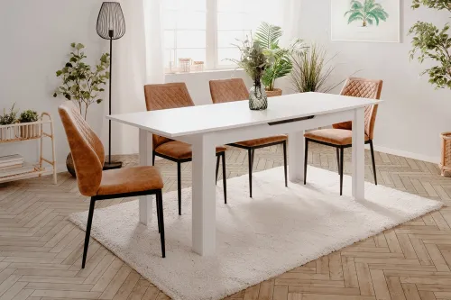 Esstisch Birmingham | Ausziehtisch | weiß | 125 / 160 | verschiedene Größen