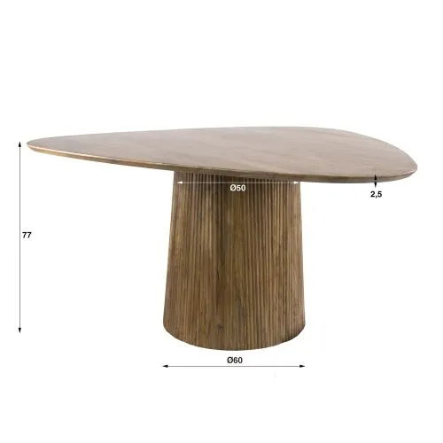 Esstisch Board | 150cm | dreieckig | Mango massiv | sand