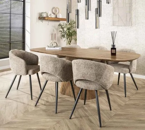 Esstisch Board | 215 cm | Mango massiv | sandfarbe