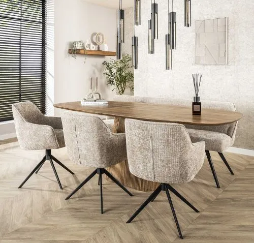 Esstisch Board | 215 cm | Mango massiv | sandfarbe