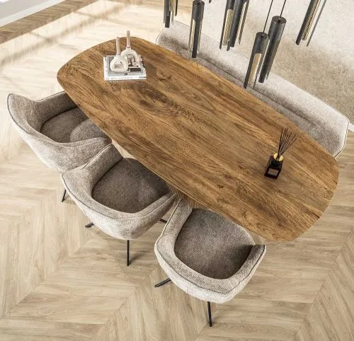 Esstisch Board | 215 cm | Mango massiv | sandfarbe