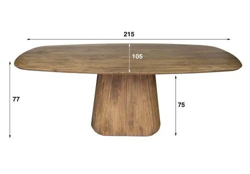 Esstisch Board | 215 cm | Mango massiv | sandfarbe